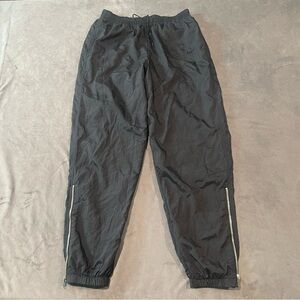Vintage Nike Pants Mens Medium Black Windreaker Track Mesh Lined Side Zip Y2K 90